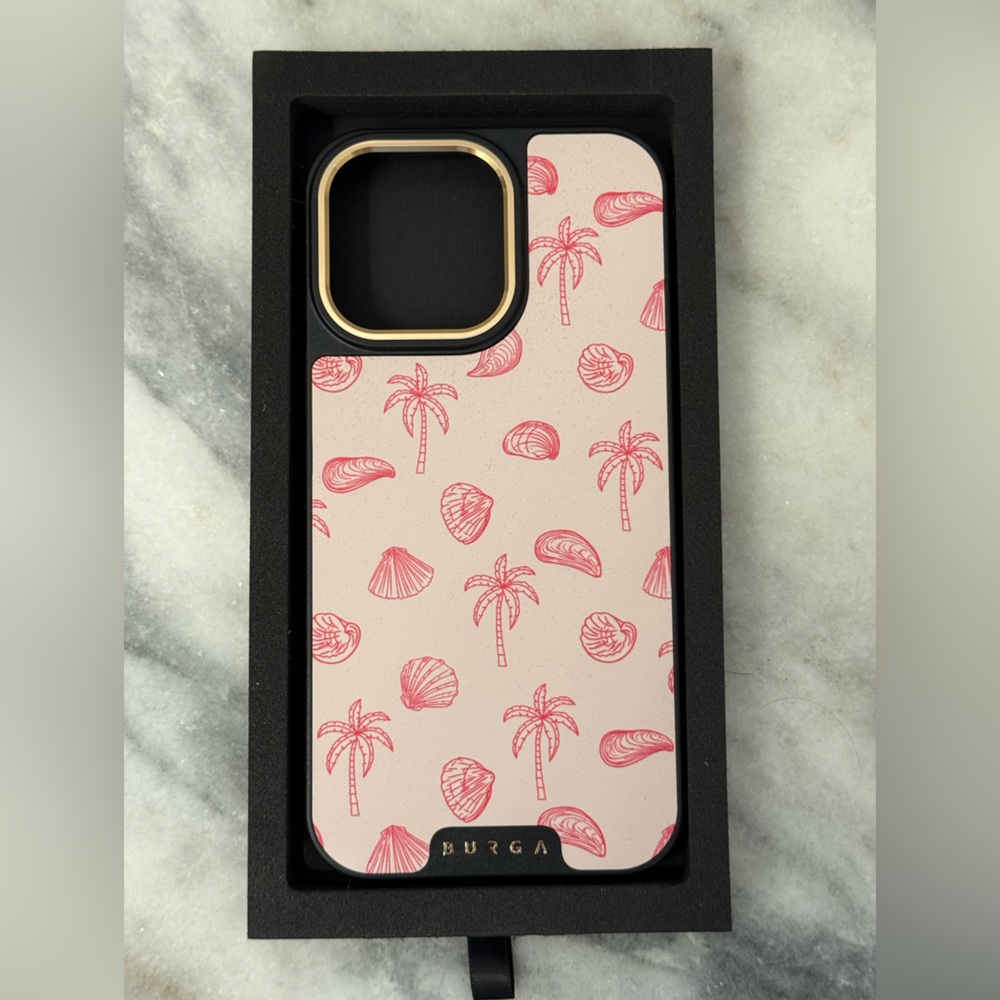 NWT BURGA Beach Please iPhone 14 Pro Max Case Pink Seashell
